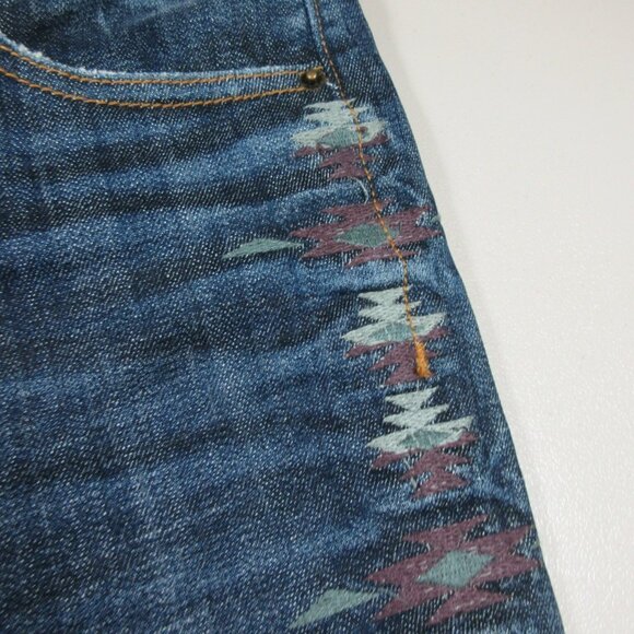 DRIFTWOOD Denim - driftWood womens dark wash Jackie stretch embroidered Navajo skinny 26x31 NWOT